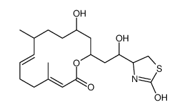 4-[1-hydroxy-2-[(8Z,12E)-4-hydroxy-7,12-dimethyl-14-oxo-1-oxacyclotetradeca-8,12-dien-2-yl]ethyl]-1,3-thiazolidin-2-one Structure