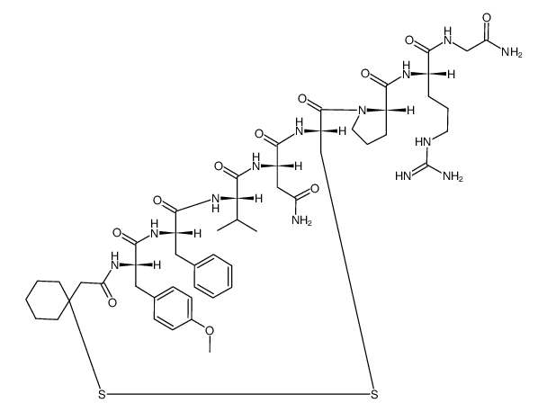 argipressin, beta-mercapto beta,beta-cyclopentamethylenepropionic acid(1)-O-methyl-Tyr(2)-Val(4)-结构式
