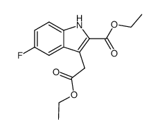 ethyl 2-(ethoxycarbonyl)-5-fluoro-1H-indole-3-acetate结构式