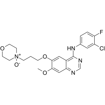 N-(3-chloro-4-fluorophenyl)-7-methoxy-6-[3-(4-oxidomorpholin-4-ium-4-yl)propoxy]quinazolin-4-amine结构式