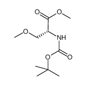 methyl N-(tert-butoxycarbonyl)-O-methyl-D-serinate结构式
