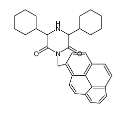 3,5-dicyclohexyl-1-(pyren-1-ylmethyl)piperazine-2,6-dione Structure