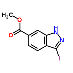 3-碘吲唑-6-甲酸甲酯结构式