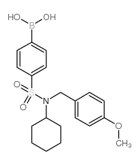 4-(N-环己基-N-(4-甲氧基苄基)磺酰胺)苯基硼酸结构式