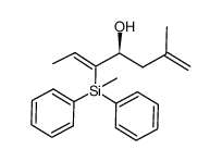 (S)-(Z)-2-methyl-5-(diphenylmethylsilyl)-hepta-1,5-dien-4-ol结构式