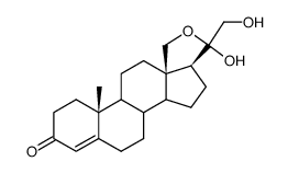 18,20-cyclo-20,21-dihydroxy-4-pregnen-3-one结构式