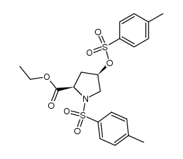 allo-1-(4-tolylsulfonyl)-4-[[(4-methylphenyl)sulfonyl]oxy]-D-proline ethyl ester Structure