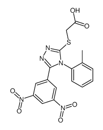2-[[5-(3,5-dinitrophenyl)-4-(2-methylphenyl)-1,2,4-triazol-3-yl]sulfanyl]acetic acid结构式