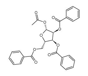 1-O-acetyl-2,3,5-tri-O-benzoyl-β-L-ribofuranose结构式