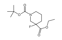 1-Boc-3-氟哌啶-3-羧酸乙酯结构式