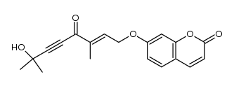 (E)-7-((7-hydroxy-3,7-dimethyl-4-oxooct-2-en-5-yn-1-yl)oxy)-2H-chromen-2-one结构式