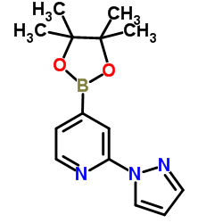 2-(1H-Pyrazol-1-yl)-4-(4,4,5,5-tetramethyl-1,3,2-dioxaborolan-2-yl)pyridine Structure