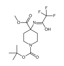 N-Boc-4-(三氟乙酰氨基)哌啶-4-甲酸甲酯结构式