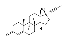 17β-Hydroxy-17α-iodethinyl-4-androsten-3-on Structure