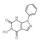 1H-Pyrazolo[3,4-d]pyrimidine-4,6(5H,7H)-dione,5-hydroxy-1-phenyl- Structure