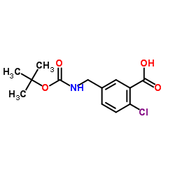 5-(((叔丁氧基羰基)氨基)甲基)-2-氯苯甲酸结构式