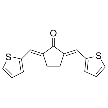 (2E,5E)-2,5-二(2-噻吩基亚甲基)环戊酮结构式