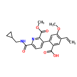 2-{6-[(Cyclopropylmethyl)carbamoyl]-2-(methoxycarbonyl)-3-pyridinyl}-4-methoxy-5-vinylbenzoic acid Structure