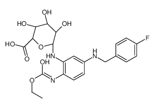 1-Deoxy-1-[[2-[(ethoxycarbonyl)amino]-5-[[(4-fluorophenyl)Methyl]amino]phenyl]amino] β-D-Glucopyranuronic Acid structure