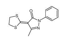 4-(1,3-dithiolan-2-ylidene)-3-methyl-1-phenyl-4,5-dihydro-1H-pyrazol-5-one结构式