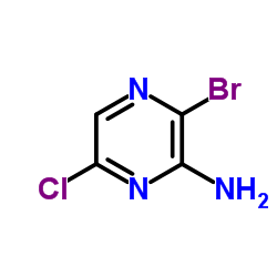 2-Amino-3-bromo-6-chloropyrazine structure