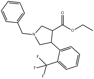 反式-1-(叔丁基)3-乙基-4-(2-(三氟甲基)苯基)吡咯烷-1,3-二羧酸酯结构式