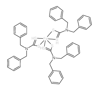 Iron,tris[bis(phenylmethyl)carbamodithioato-kS,kS']-, (OC-6-11)- Structure