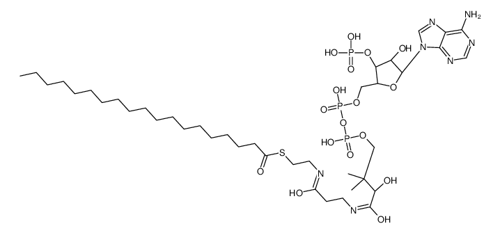 S-[2-[3-[[(2R)-4-[[[(2R,3S,4R,5R)-5-(6-aminopurin-9-yl)-4-hydroxy-3-phosphonooxyoxolan-2-yl]methoxy-hydroxyphosphoryl]oxy-hydroxyphosphoryl]oxy-2-hydroxy-3,3-dimethylbutanoyl]amino]propanoylamino]ethyl] nonadecanethioate Structure