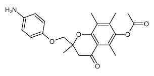 6-acetoxy-2-(4-aminophenoxymethyl)-2,5,7,8-tetramethylchroman-4-one结构式