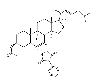 3-acetoxy-2'-phenyl-[1,2,4]triazolo[1',2':6,7](6,7-diaza-5,8-etheno-ergost-22-ene)-3',5'-dione结构式