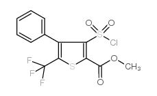 3-(氯磺酰基)-4-苯基-5-(三氟甲基)噻吩-2-羧酸甲酯结构式