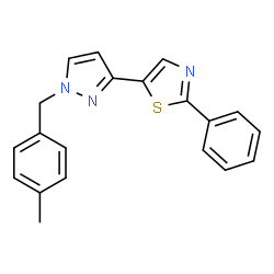 5-[1-(4-METHYLBENZYL)-1H-PYRAZOL-3-YL]-2-PHENYL-1,3-THIAZOLE结构式