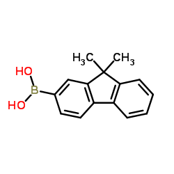 (9,9-Dimethyl-9H-fluoren-2-yl)බෝරෝනික් අම්ල ව්‍යුහය