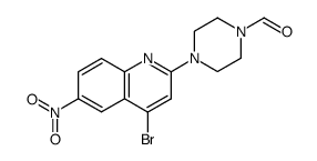 4-(4-bromo-6-nitroquinolin-2-yl)piperazine-1-carbaldehyde结构式