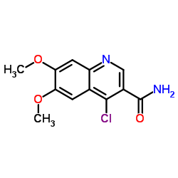 4-Chloro-6,7-dimethoxy-3-quinolinecarboxamide Structure