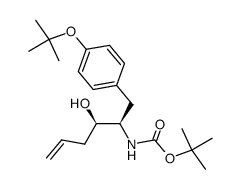 (R,R)-[1-(4-tert-butoxy-benzyl)-2-hydroxy-pent-4-enyl]-carbamic acid tert-butyl ester结构式