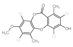 11H-Dibenzo[b,e][1,4]dioxepin-11-one, 2,4, 7,9-tetrachloro-3-hydroxy-8-methoxy-1,6-dimethyl- picture
