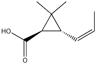 (1R,3R)-2,2-二甲基-3-[(1Z)-1-丙烯基]环丙烷甲酸结构式
