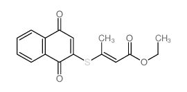 ethyl (E)-3-(1,4-dioxonaphthalen-2-yl)sulfanylbut-2-enoate结构式