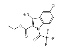 3-amino-5-chloro-1-(2,2,2-trifluoro-ethanoyl)-1H-indole-2-carboxylic acid ethyl ester结构式