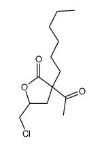 3-acetyl-5-(chloromethyl)-3-hexyloxolan-2-one结构式