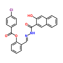 2-{(E)-[(3-Hydroxy-2-naphthoyl)hydrazono]methyl}phenyl 4-chlorobenzoate结构式
