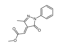 methyl (E)-2-(3-methyl-5-oxo-1-phenyl-1,5-dihydro-4H-pyrazol-4-ylidene)acetate结构式