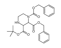 1,2-Dibenzyl 3-tert-butyl piperazine-1,2,3-tricarboxylate structure