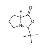 (2R,5S)-2-tert-butyl-5-methyl-1-aza-3-oxabicyclo(3.3.0)octan-4-one Structure