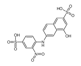 4-hydroxy-6-(2-nitro-4-sulfoanilino)naphthalene-2-sulfonic acid Structure