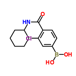 3-氯-4-(环己基甲酰胺基)苯硼酸结构式