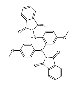 2-[[2-[(2,3-Dihydro-1,3-dioxo-1H-isoindol-2-yl)amino]-5-methoxyphenyl](4-methoxyphenyl)amino]-1H-isoindol-1,3(2H)-dion结构式