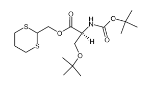 (S)-3-tert-Butoxy-2-tert-butoxycarbonylamino-propionic acid [1,3]dithian-2-ylmethyl ester Structure