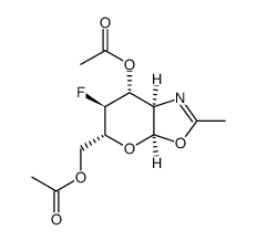 2-methyl-(3,6-di-O-acetyl-1,2,4-trideoxy-4-fluoro-α-D-glucopyrano)-(2,1-d)-2-oxazoline结构式